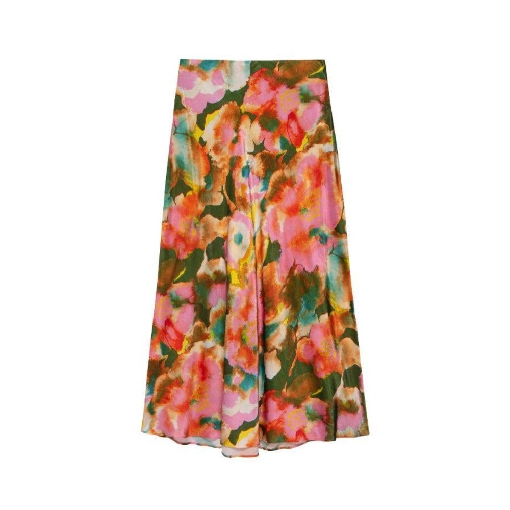 Rails Anya Midi Skirt Terra Floral Small Pink Satin Slip Chic Sexy Silky
